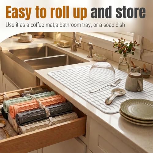 2 Pack Silicone Dish Drying Mat