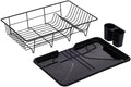 Sweet Home Collection Metal, Dish Drainer Drain Board and Utensil Holder Simple