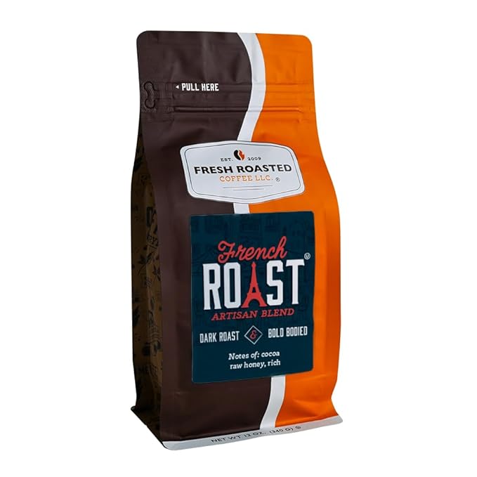 Fresh Roasted Coffee, French Roast, 12 oz, Dark, Kosher, Whole Bean