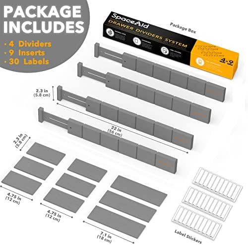 SpaceAid Bamboo Drawer Dividers