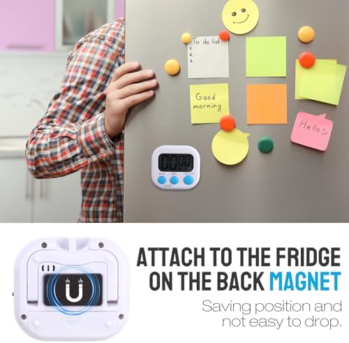 Weewooday 24 Pcs Digital Kitchen Timer Magnetic Timer Bulk On/Off Switch Minute