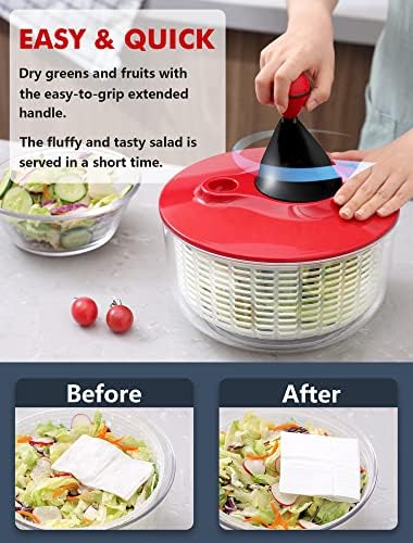 Geedel Large Salad Spinner, 4.5QT Lettuce Dryer