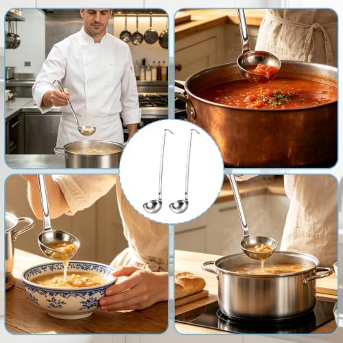 12 Pieces Stainless Steel Soup Ladle Sturdy Soup Ladle