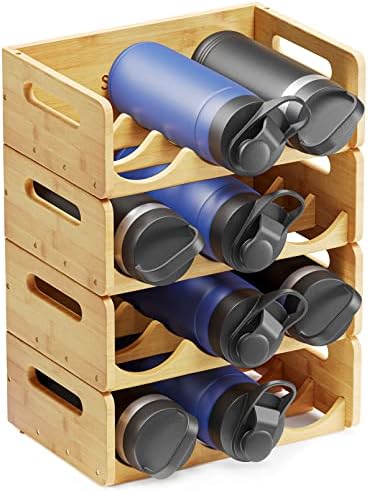 SpaceAid Bamboo Water Bottle Organizer