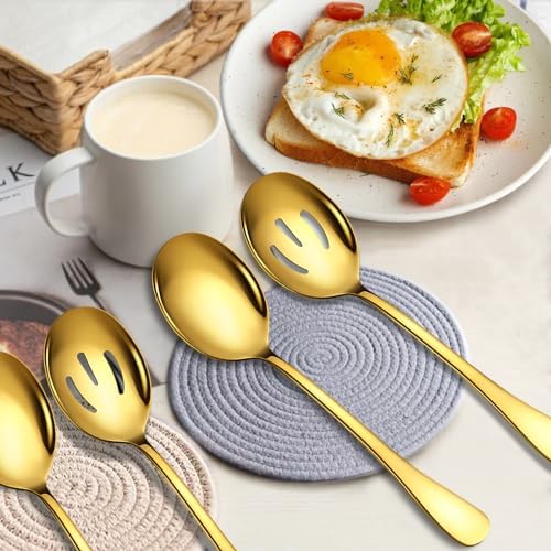 Serving Spoons Set, Includes 3 Large, 3 Slotted