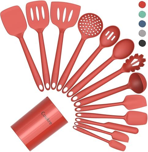 Coukre Silicone Kitchen Cooking Utensils Set, Heat Resistant