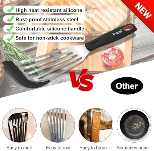 Beijiyi 2-Piece Silicone Fish Spatula