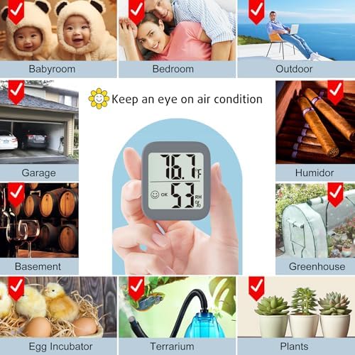 Antonki 2 Pack Room Thermometer Indoor Hygrometer