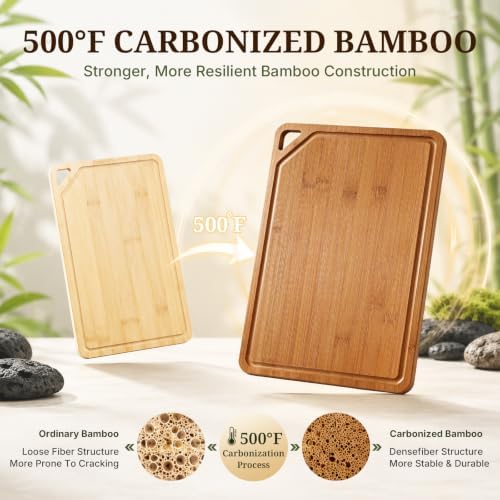 GASHELL Bamboo Cutting Board Set