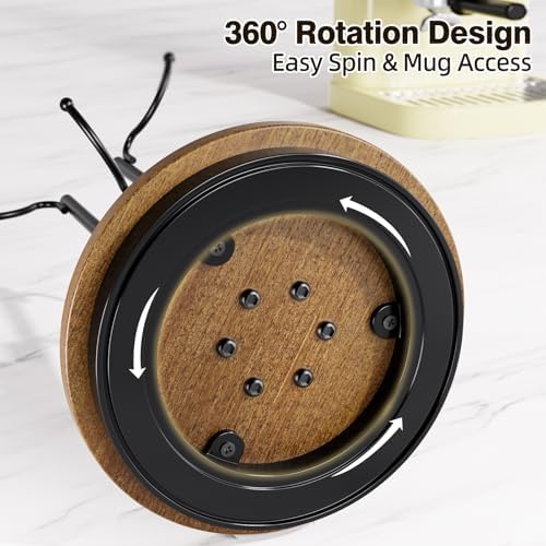 6-Hook 360° Rotating Large Coffee Mug Tree