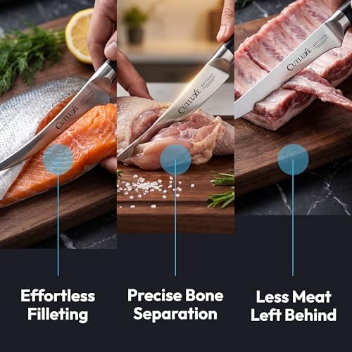 Cutluxe Boning Knife Set, Curved & Flexible
