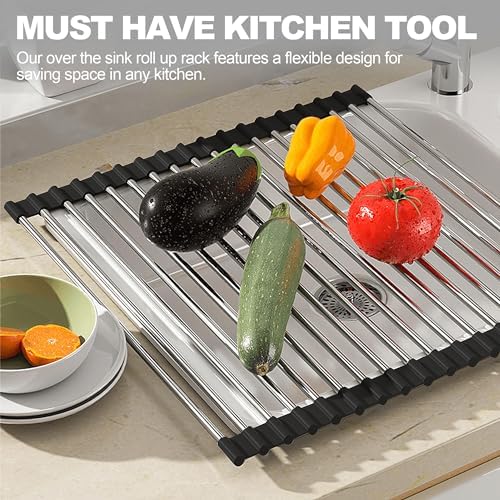 NEZUIBAN Dish Drying Rack with Roll Up and Over Sink