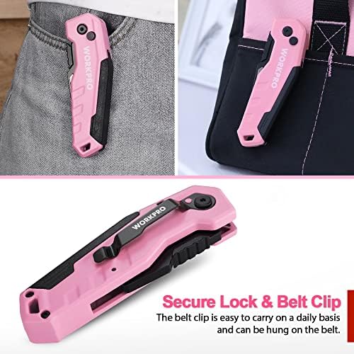 WORKPRO Folding Utility Knife, Quick Change Box Cutter