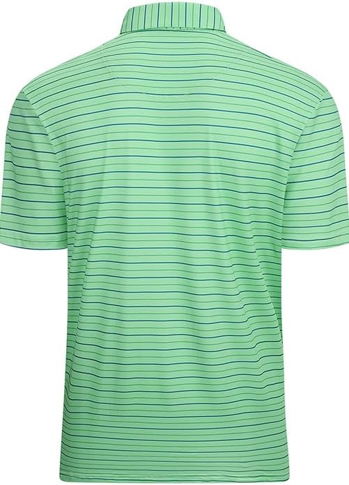 Men's Jacquard Striped Golf Polo UPF 30+ Performance Shirt