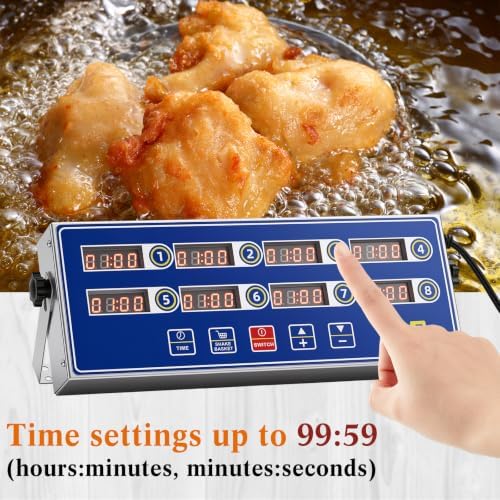 Relaxweex 1 Pack Commercial 8 Channel Digital Kitchen Timer, Wall Mount or