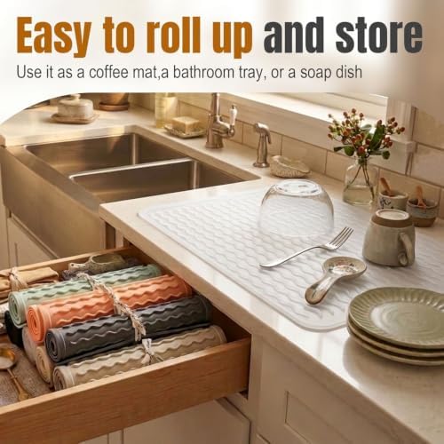 2 Pack Silicone Dish Drying Mat