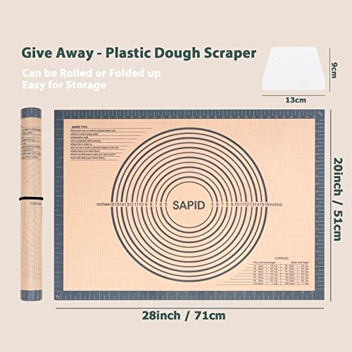 Sapid Thick Silicone Pastry Mat Baking Dough Rolling Extra Large 20" x 28"