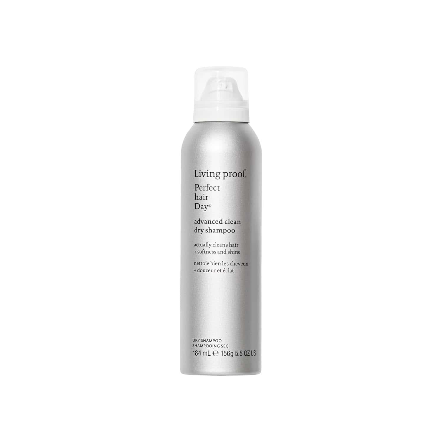 Living Proof Perfect hair Day Advanced Clean Dry Shampoo 5.5 OZ bottle on a neutral background.
