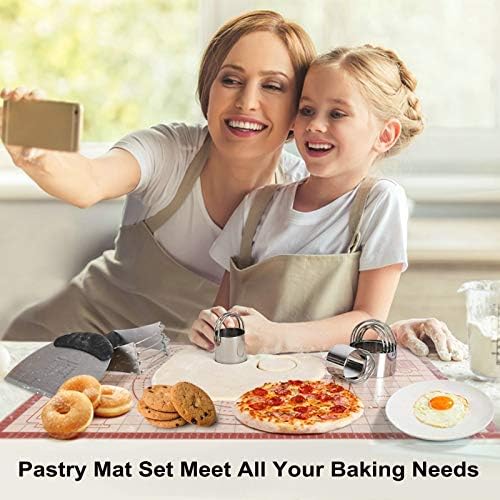 Biscuit Cutter, Pastry Cutter, Bench Scraper, Silicone Pastry Dough Baking Mat