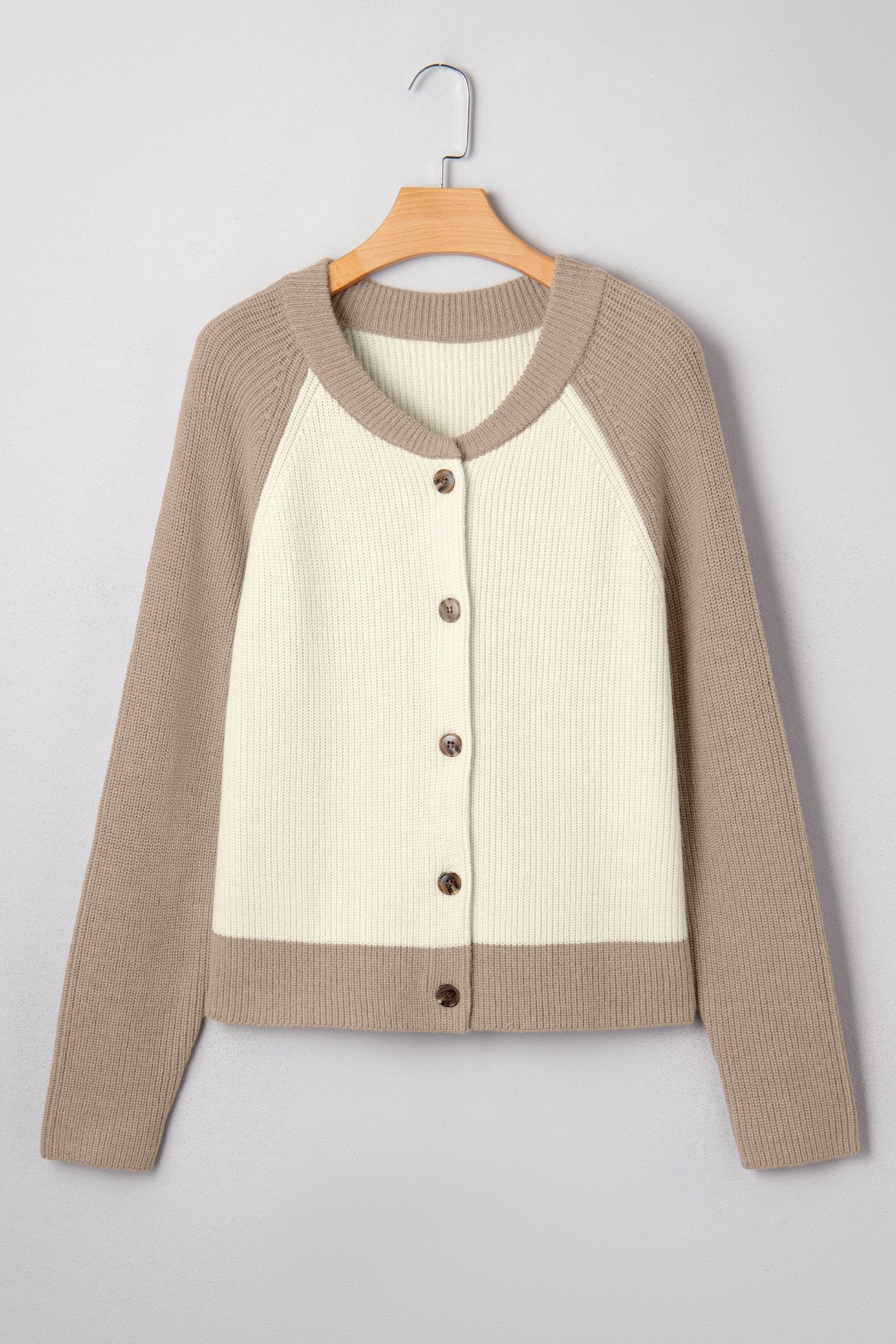 Ribbed Knit Button-Down Sweater Cardigan
