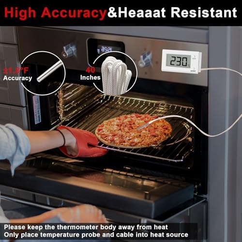 Digital Oven Thermometer with Probe Grill Meat Thermometer up to 572°F/300°C