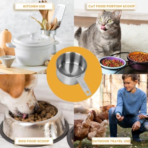 2Pcs Stainless Steel Measuring Cup 1Cup Metal Cup