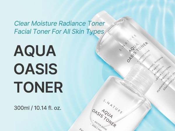 Aqua Oasis Toner | PHA, Soothing and Calming Skin,Hydrating, Refreshing Toner for All Skin Types, Korean Skin Care, Vegan | 300ml, 10.14 Fl Oz