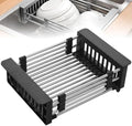 Extend Kitchen Sink Drain Basket, Stainless Steel Retractable Sink Rack