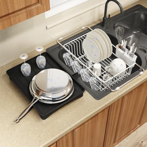 MAJALiS White Expandable Dish Drying Rack Over Sink