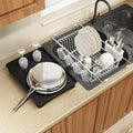 MAJALiS White Expandable Dish Drying Rack Over Sink