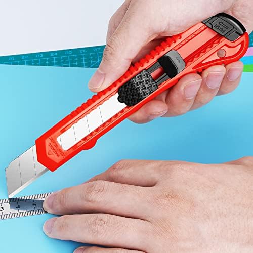 DIYSELF 30 Pack Box Cutter Retractable, 18mm Utility Knife, Snap-Off Blade