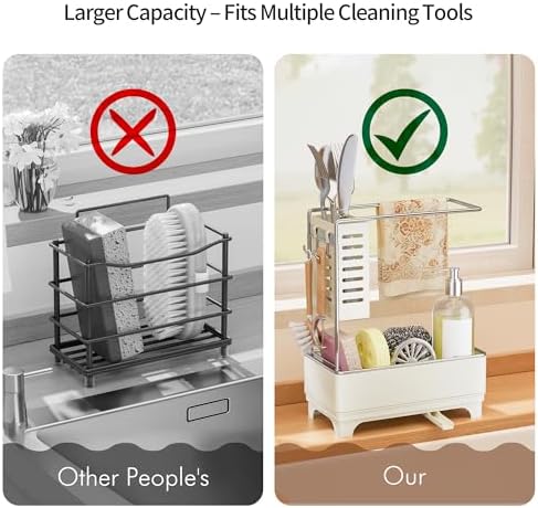 MOUKABAL 2-Tier Sponge Holder for Kitchen Sink Caddy Organizer