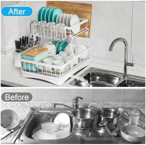 7 code 2-Tier Large Dish Drying Rack