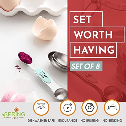 Spring Chef Stainless Steel 8 Magnetic Measuring Spoons