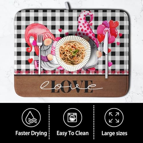 Valentine's Day Dish Drying Mats