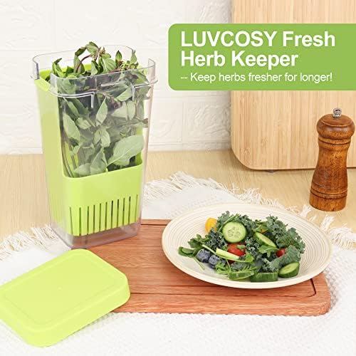 LUVCOSY 2 Pack Herb Keeper, BPA-Free Plastic Herb Saver