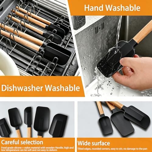 7 Piece Silicone Spatula Set, Food Grade Rubber Spatula Set