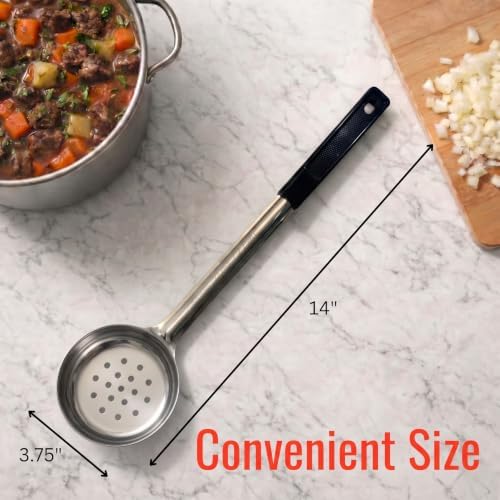 6 oz Slotted Stainless Steel Portion Control Ladle Spoodle -