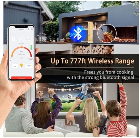 Wireless Meat Thermometer Digital, 777ft Long Range Bluetooth Meat Thermometer