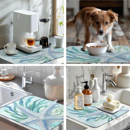 Summer Coastal Dish Drying Mats
