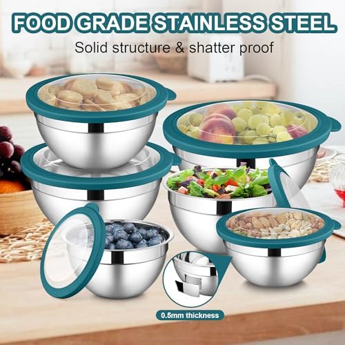 LIANYU 6 PCS Stainless Steel Mixing Bowls