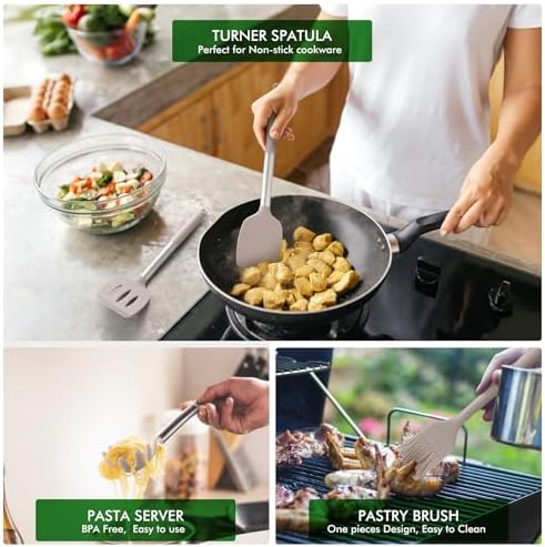 HOTEC Silicone Kitchen Cooking Utensils Set