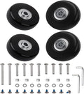 Luggage Suitcase Replacement Wheels Set Suitcase Spinner Wheels 4Pcs PU Bearing Wheels-Install Dia 2in/50mm Width 0.8inch/21mm with 3 Size Axles for Trolley Bag Drawbar Box Smooth Rolling Repair