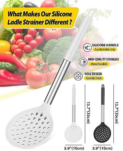 BUNDLEPRO Kitchen Ladle Strainer, 2 Pack