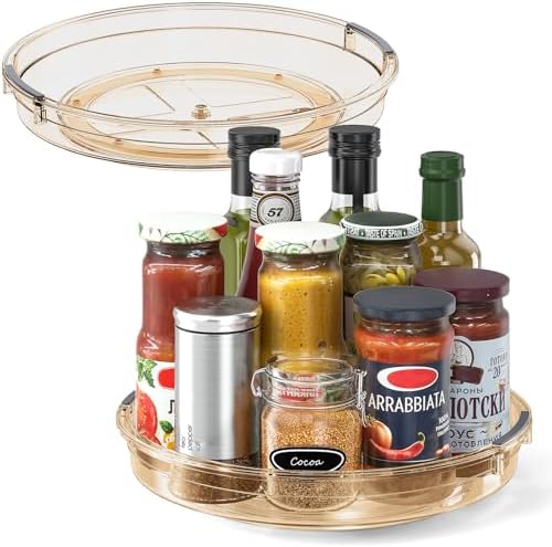 LAMU 2 Pack 10.6in Lazy Susan Organizer Turntable