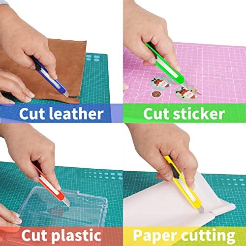 DIYSELF 16 Pack Utility Knife Retractable Box Cutters, 9mm Snap-Off Blades