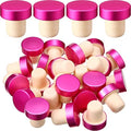 Yookeer 24 Pcs Cork Bottle Stoppers T-Shaped, Rose Red