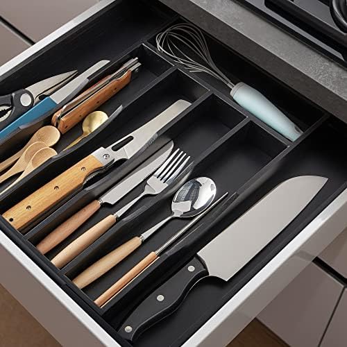 Expandable Bamboo Kitchen Drawer Organizer