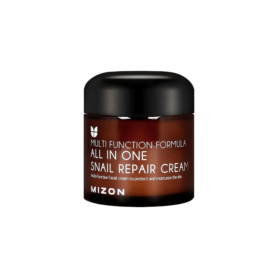 Jar of MIZON All In One Snail Repair Cream for facial hydration