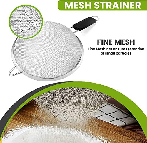 Fine Mesh Strainer with thermo plastic rubber handle